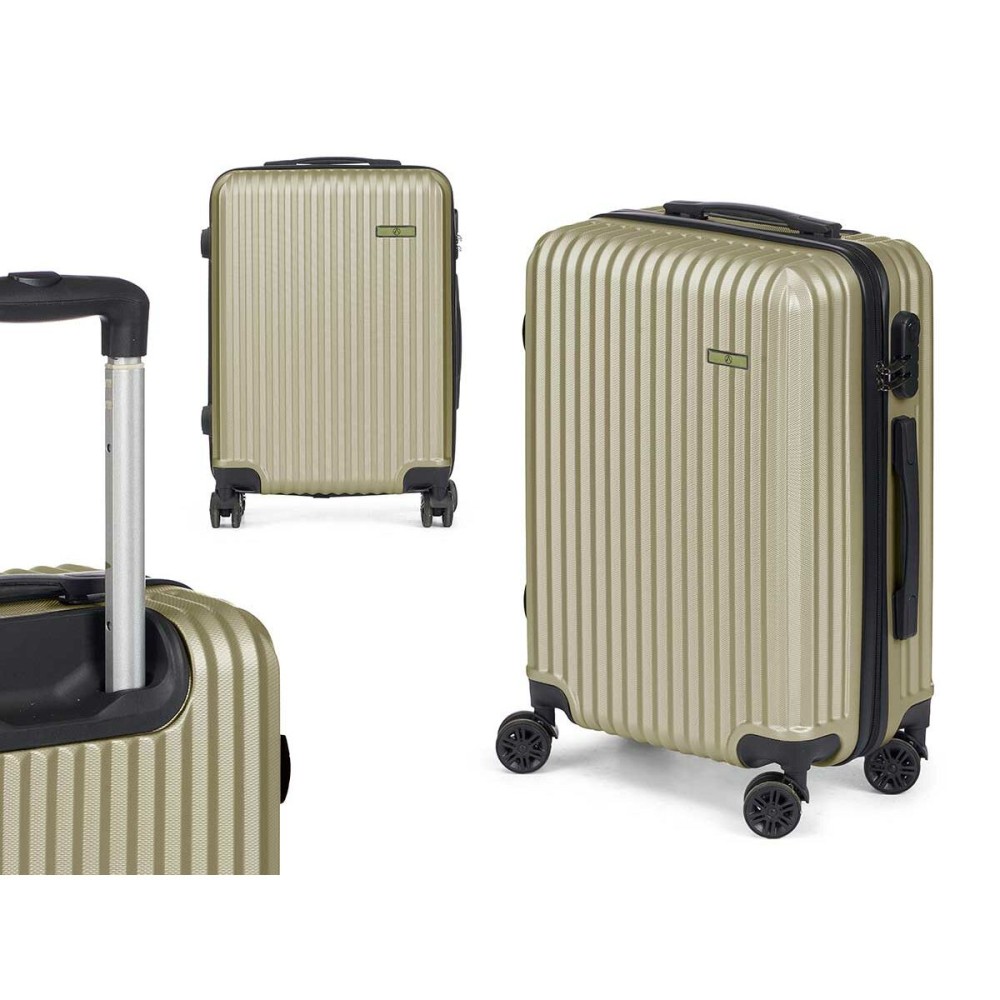 Cabin suitcase HT-017-N Green 55 x 35 x 20 cm Stripes