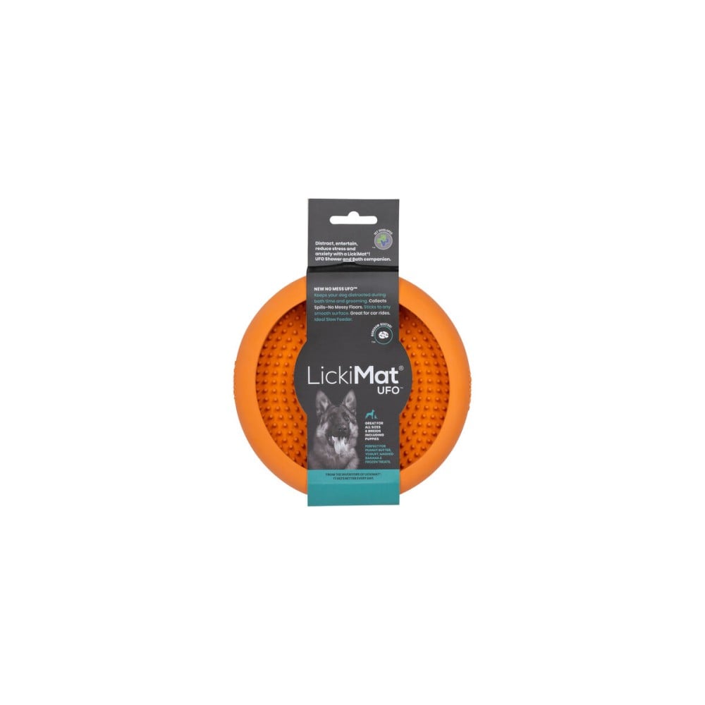 Dog Feeder Lickimat Orange Rubber Modern