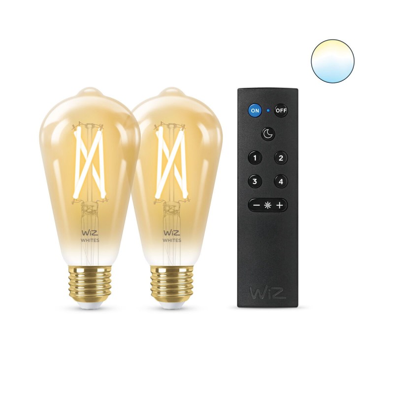 Smart Glühbirne Wiz ST64 E27 50 W Bunt Gold 7 W 640 lm (2 Stück)