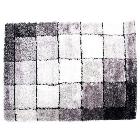 Tapis DKD Home Decor 160 x 230 x 2 cm Noir Polyester Blanc Carreaux