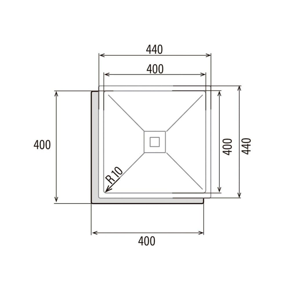 Sink with One Basin Cata CB4040R10 Steel