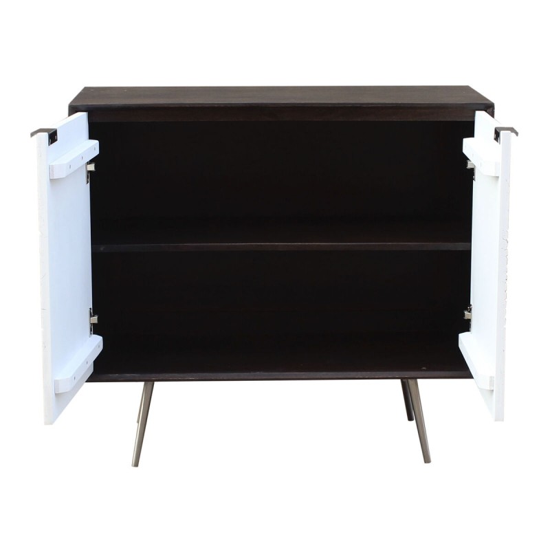 Buffet DKD Home Decor Blanc Marron Métal Bois de manguier 90 x 43 x 80 cm