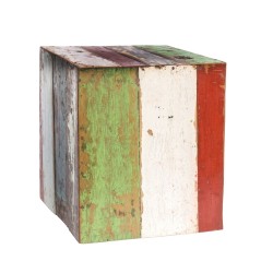 Hocker Calypso Teakholz Bunt 40 x 40 x 45 cm