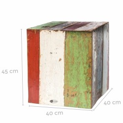 Hocker Calypso Teakholz Bunt 40 x 40 x 45 cm