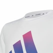 Child's Short Sleeve T-Shirt Adidas Train Icons White