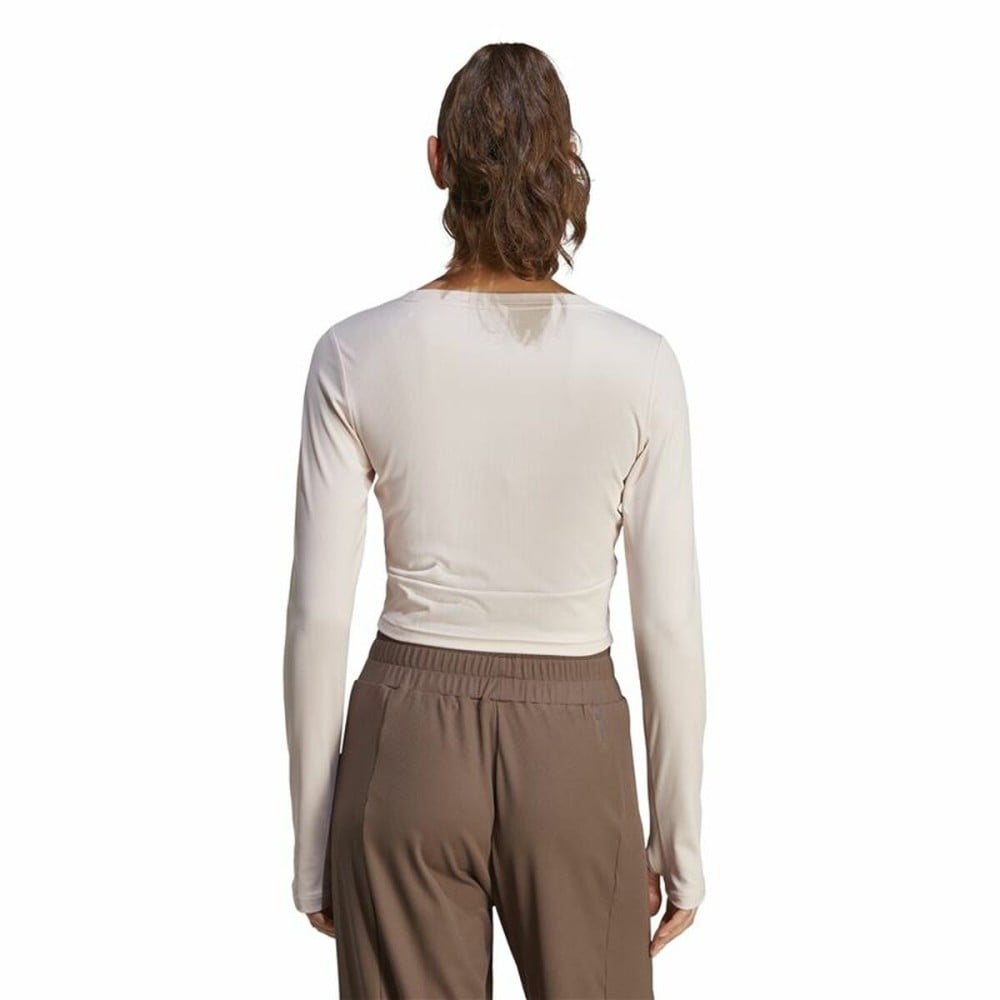 Langarm Damen T-Shirt Adidas Studio Beige