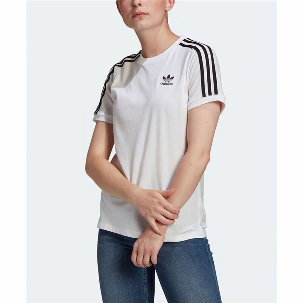 Women’s Short Sleeve T-Shirt Adidas 3 stripes White