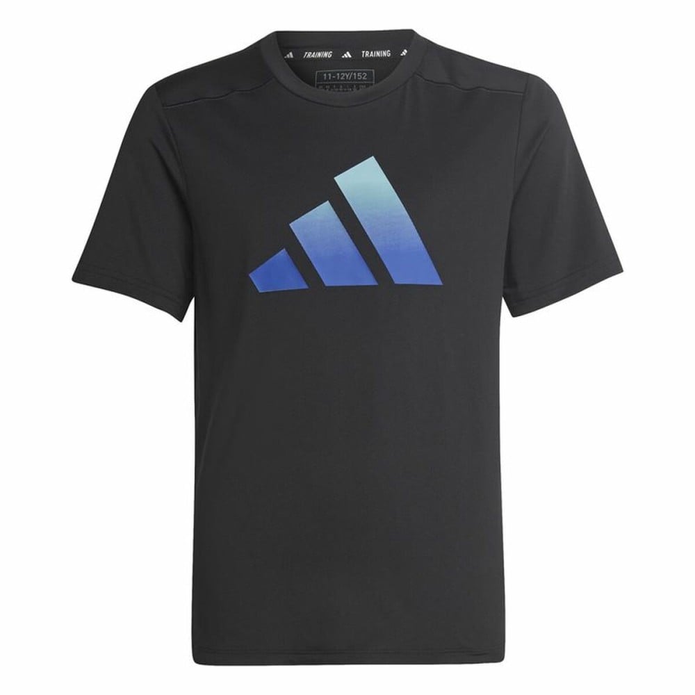 Kurzarm-T-Shirt für Kinder Adidas Icons Schwarz