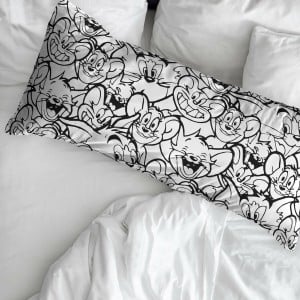 Taie d'oreiller Tom & Jerry Blanc Noir Multicouleur 175 Fils 45 x 110 cm 100 % coton