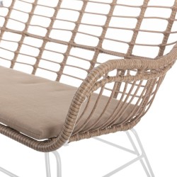 Chaise de jardin Ariki 121 x 62 x 76 cm rotin synthétique Acier Blanc