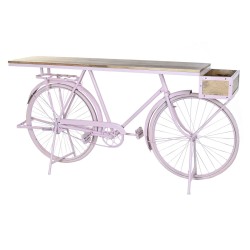 Console DKD Home Decor Bicyclette 180 x 41 x 94 cm Rose clair Fer Bois de manguier