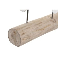 Deko-Figur DKD Home Decor 56 x 8 x 31 cm Braun Aluminium Weiß Mango-Holz Yoga