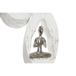 Decorative Figure DKD Home Decor 18 x 9 x 69 cm Brown Aluminium White Mango wood Yoga