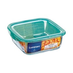 Panier-repas carré avec couvercle Luminarc Keep'n Lagon 760 ml 13 x 6 cm Turquoise verre (6 Unités)