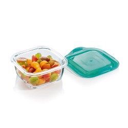 Square Lunch Box with Lid Luminarc Keep'n Lagon 760 ml 13 x 6 cm Turquoise Glass (6 Units)