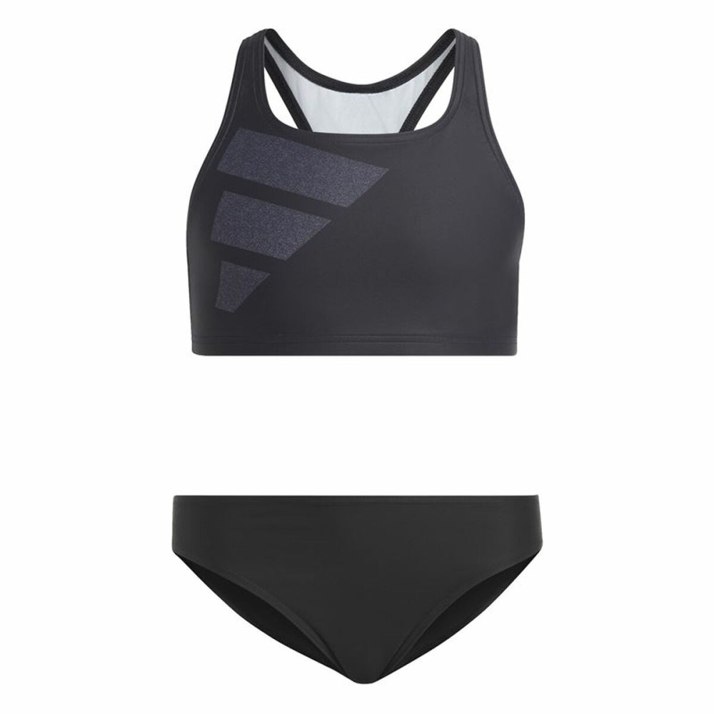 Bikiniunterteil für Mädchen Adidas Big Bars Schwarz