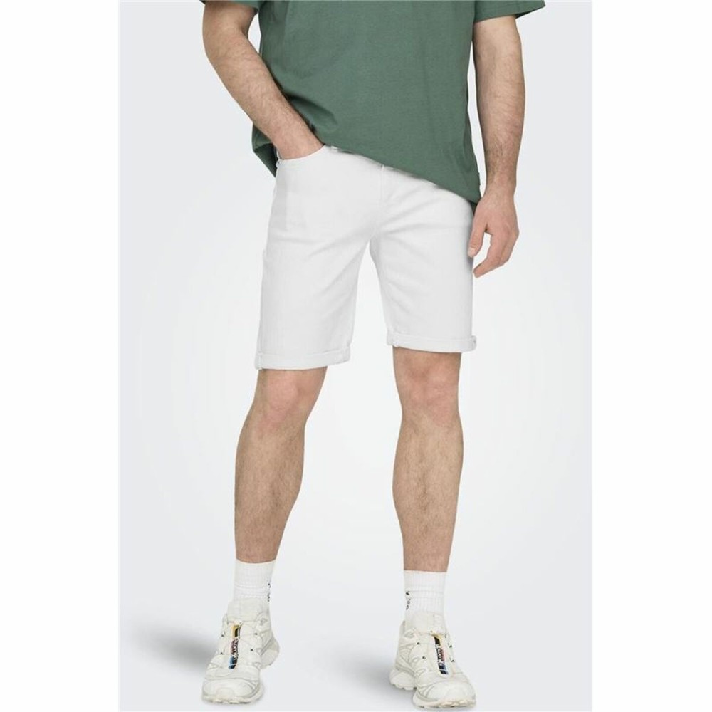 Shorts pour Hommes Only & Sons Onsply 9297 White Blanc