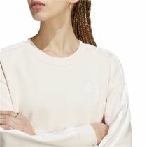 Sweat à capuche femme Adidas 3 Stripes Ft Swt Blanc Beige