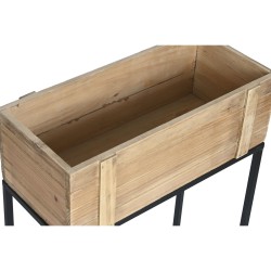 Set of Planters DKD Home Decor 50 x 24 x 80 cm Natural Black Metal Wood