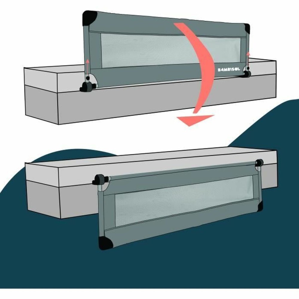 Bed safety rail Looping BL5003G 44 x 150 cm Grey