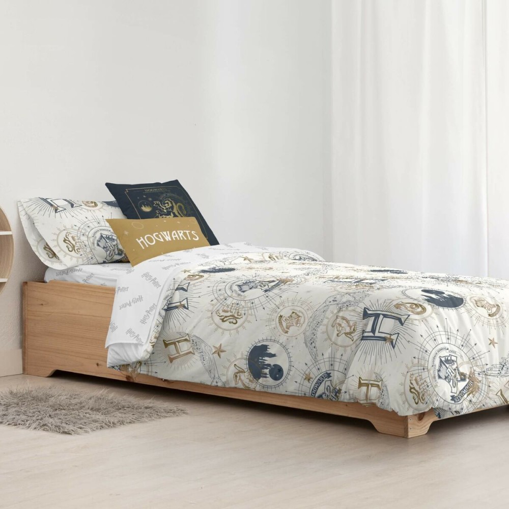 Housse de Couette Harry Potter Gold Beige Multicouleur 175 Fils 240 x 220 cm Gran lit 2 persones