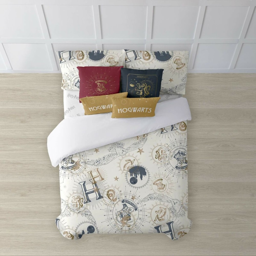 Housse de Couette Harry Potter Gold Beige Multicouleur 175 Fils 240 x 220 cm Gran lit 2 persones