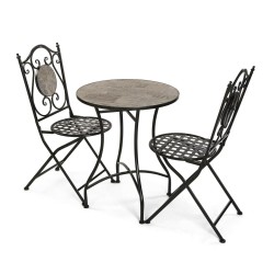 Ensemble Table + 2 Chaises Versa Ivar Noir 60 x 71 x 60 cm