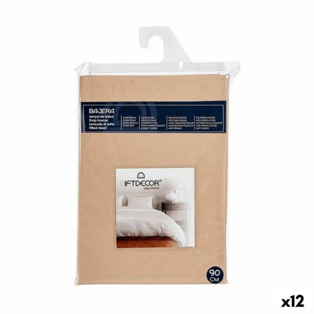 Fitted sheet 90 cm Beige (12 Units)