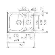 Évier simple Teka 115070001 Acier 50 x 65 x 16 cm (Reconditionné B)