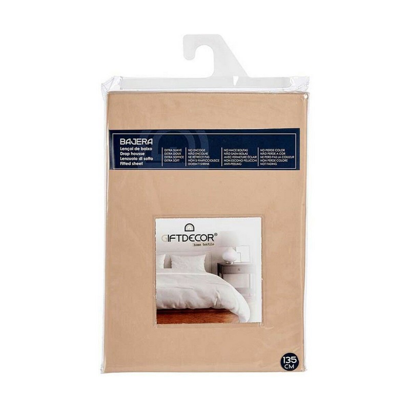 Drap housse 135 cm Beige (12 Unités)