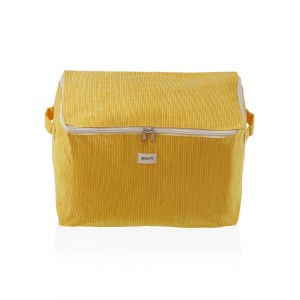 Boîte de rangement Versa Corduroy 38 x 26 x 26 cm Jaune