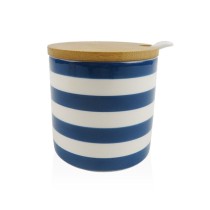 Sugar Bowl Versa Blue Ceramic Dolomite 8 x 8 x 8 cm Stripes Circular