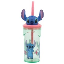 Cup with Straw Stitch Sweet Blue Lilac PVC 360 ml 3D