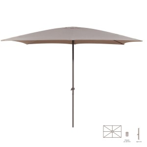 Parasol Tessa Taupe Aluminium 300 x 400 x 250 cm