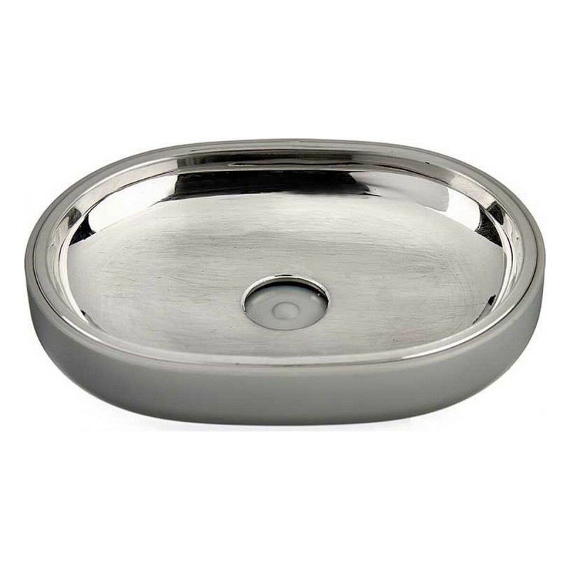 Soap dish Berilo BP15-004-3 Grey Silver Stainless steel Plastic 9,5 x 2,5 x 13 cm (6 Units)