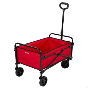 Chariot Multi-usages Aktive Rouge Polyester Acier 65 x 94 x 40 cm Pliable Plage