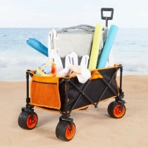 Multi-purpose Cart Aktive Orange Polyester PVC Steel 86 x 108 x 44 cm Foldable Beach