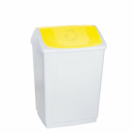 Rubbish bin Denox White Yellow 55 L