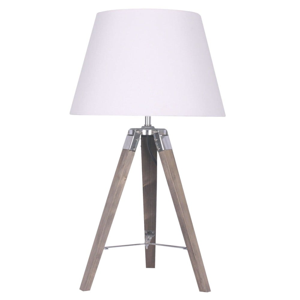 Lampe de bureau Home ESPRIT Blanc Marron Bois 36 x 36 x 60 cm