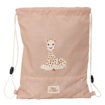 Rucksacktasche mit Bändern Sophie la Girafe Beige 26 x 34 x 1 cm