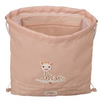 Rucksacktasche mit Bändern Sophie la Girafe Beige 26 x 34 x 1 cm