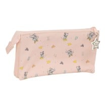 Dreifaches Mehrzweck-Etui Minnie Mouse Baby Rosa 22 x 12 x 3 cm