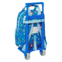 School Rucksack with Wheels The Paw Patrol Pups rule Blue 20 x 28 x 8 cm