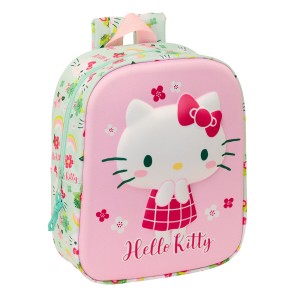 Schulrucksack Hello Kitty grün Rosa 22 x 27 x 10 cm 3D