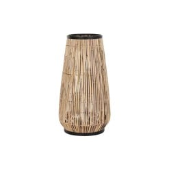 Vase DKD Home Decor Natural Black Metal Rattan 38 x 38 x 73 cm