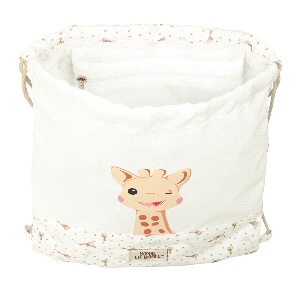 Backpack with Strings Sophie la Girafe Beige 26 x 34 x 1 cm