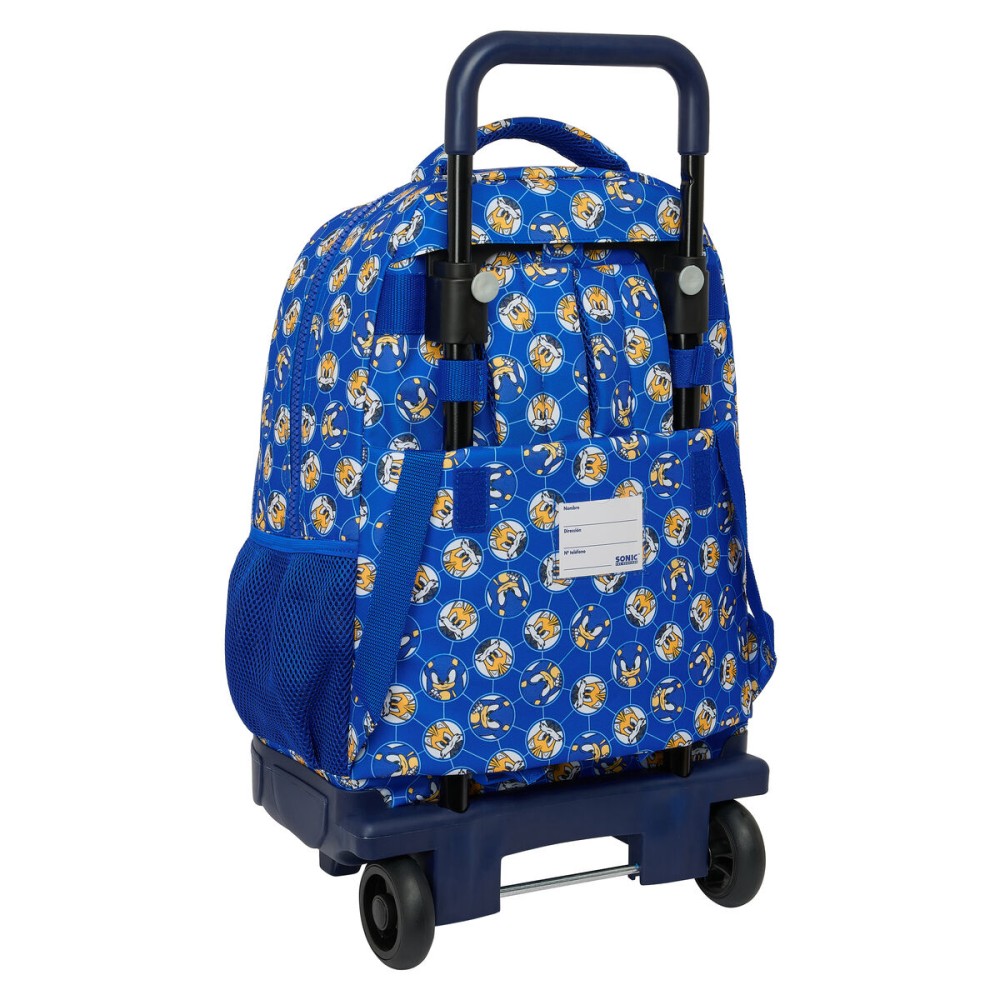 Cartable à roulettes Sonic Prime Bleu 33 x 45 x 22 cm