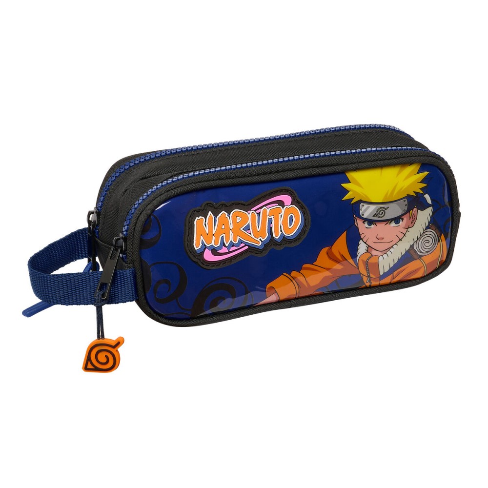 Zweifaches Mehrzweck-Etui Naruto Ninja Blau Schwarz 21 x 8 x 6 cm