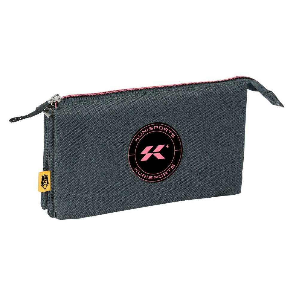 Dreifaches Mehrzweck-Etui Kings League Kunisport Grau 22 x 12 x 3 cm