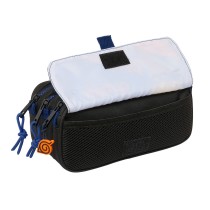 Trousse Fourre-Tout Triple Naruto Ninja Bleu Noir 21,5 x 10 x 8 cm